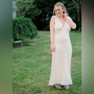 Abercrombie plunge cowl back maxi dress, size large